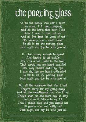 “The Parting Glass” Una melancólica melodía folk con armonías vocales cautivadoras.